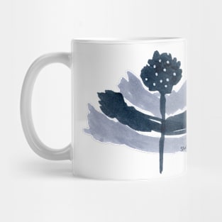 Happy Floral Black White Mug